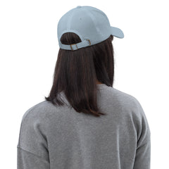 Conservatve USA baseball cap light blue with logo on front - unisex patriotic hat (rear view)