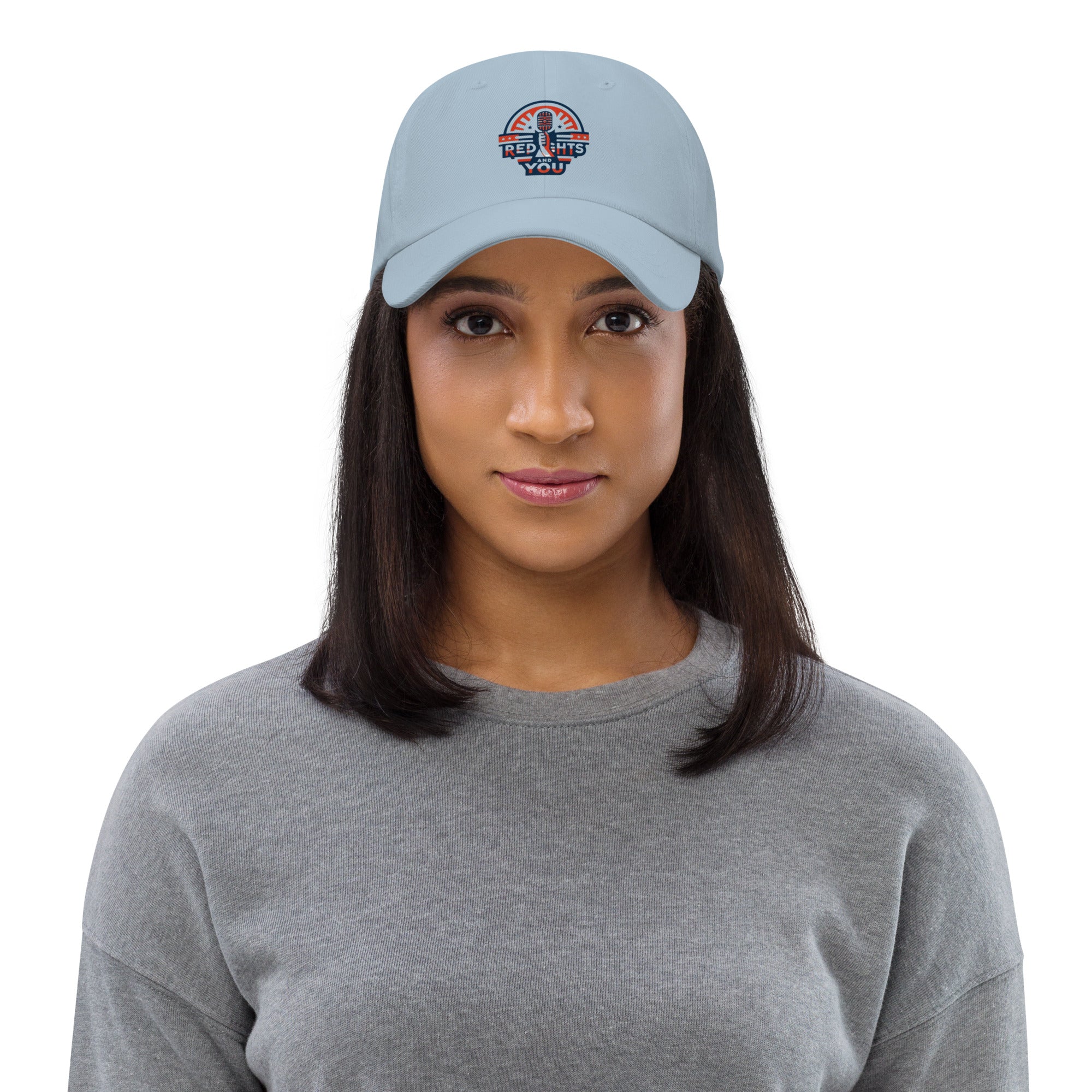 Red, Rights & You logo patriotic dad hat - adjustable cap - light blue