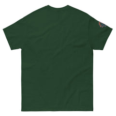 Green American eagle patriotic graphic t-shirt in classic fit cotton (rear view)