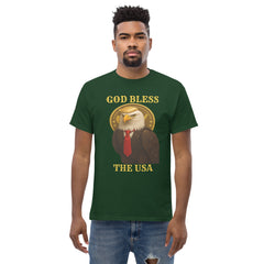 Unisex patriotic eagle t-shirt - God Bless The USA design in green