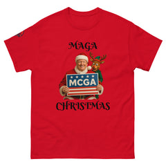 Santa Trump MAGA Christmas T-Shirt in red - patriotic holiday shirt