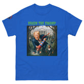 Blue Drain The Swamp Trump T-shirt with bold patriotic design - MAGA rally shirt.
