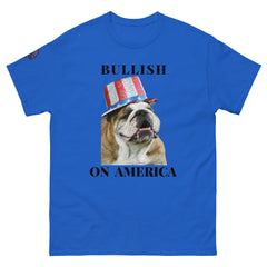 Bullish on America Bulldog Shirt in blue - American pride unisex tee