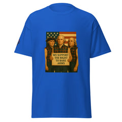 Founding Fathers "Right to Bare Arms" flag funny patriotic blue tee