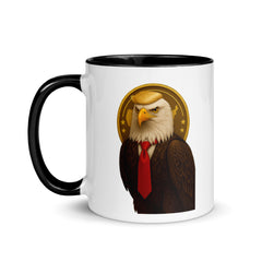 Durable ceramic bald eagle mug - American pride gift idea - Handle left facing
