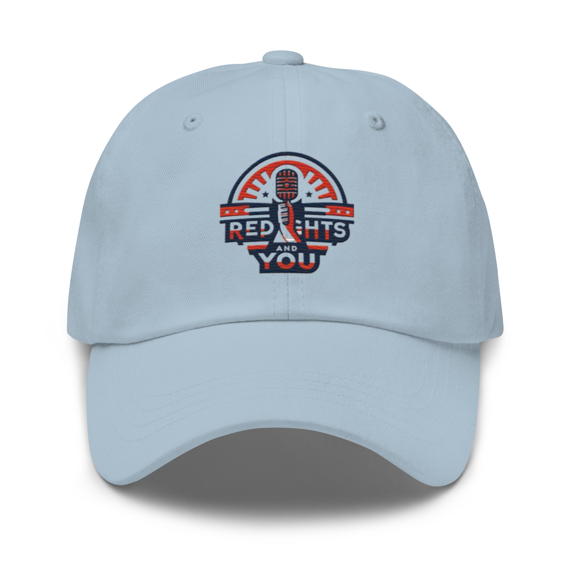 Embroidered Red, Rights & You logo dad hat - light blue patriotic cap