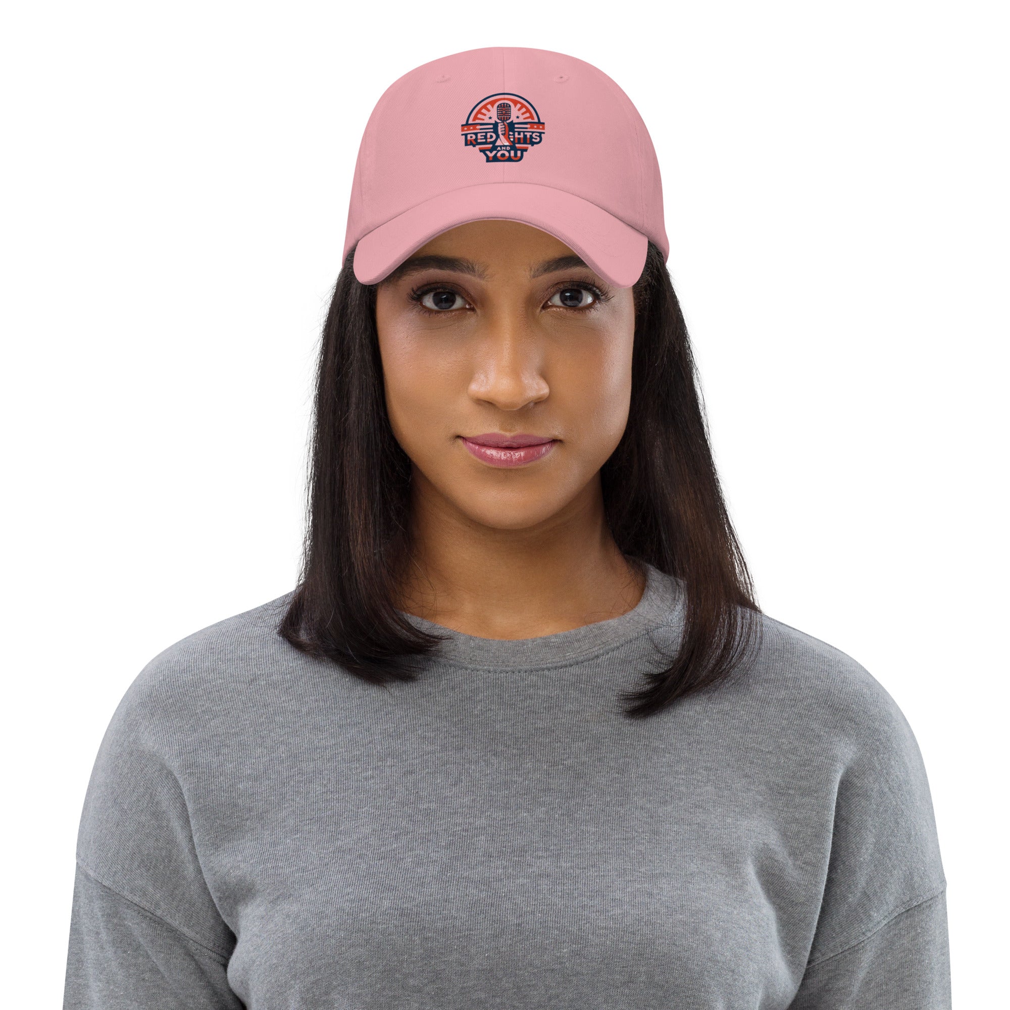 Red, Rights & You logo patriotic dad hat  - adjustable cap - pink