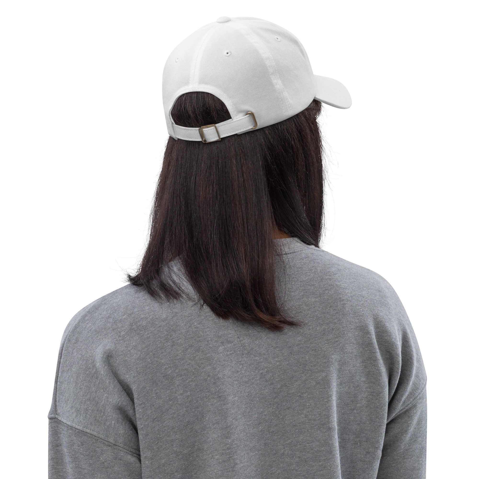 Conservatve USA baseball cap white with logo on front - unisex patriotic hat (rear view)