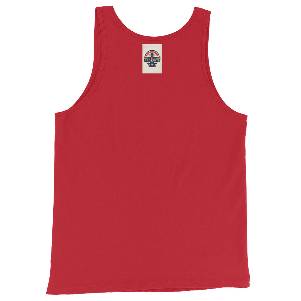 Back view of red patriotic tank top