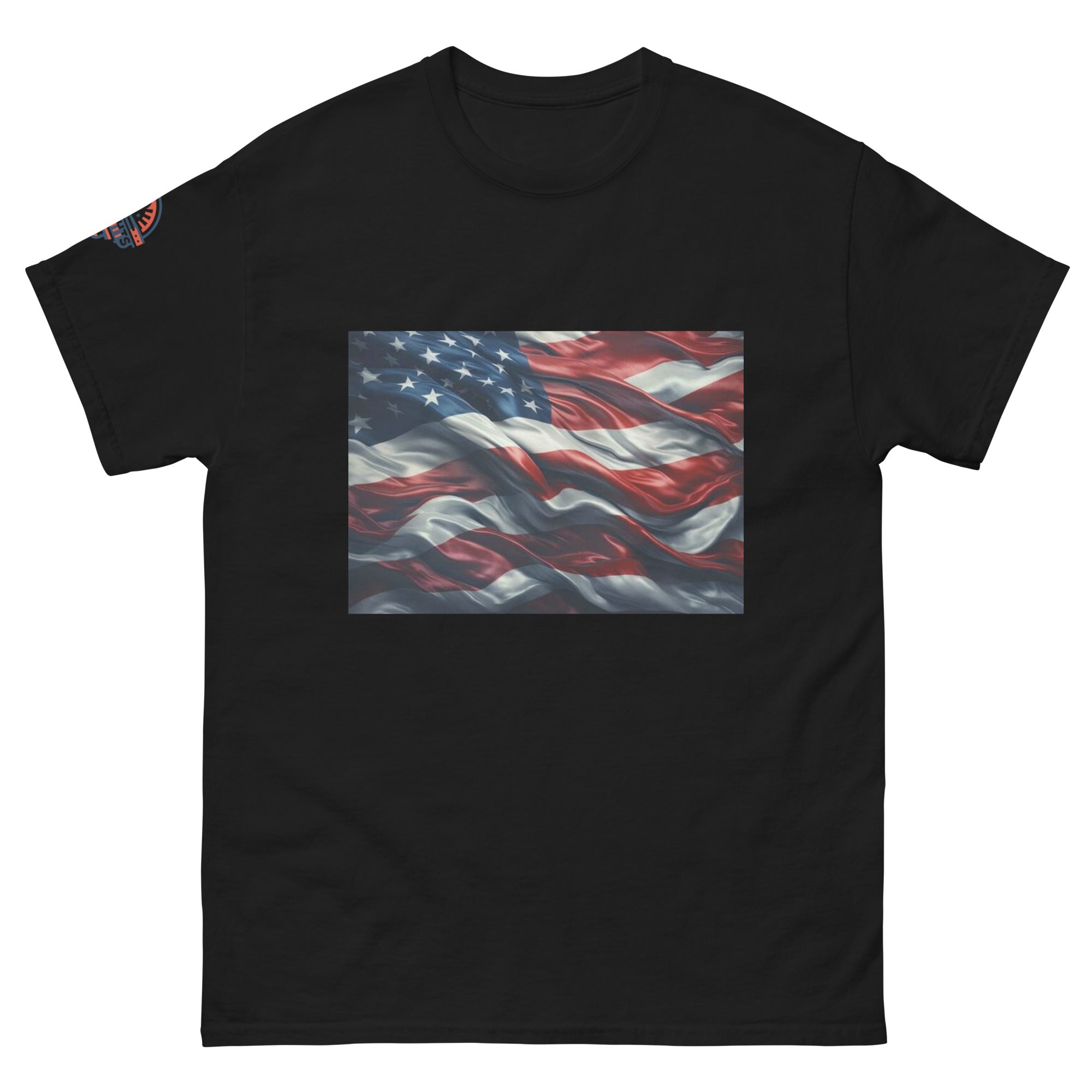Black Waves of Freedom American Flag T-Shirt - Patriotic USA Tee Unisex