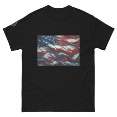 Black Waves of Freedom American Flag T-Shirt - Patriotic USA Tee Unisex