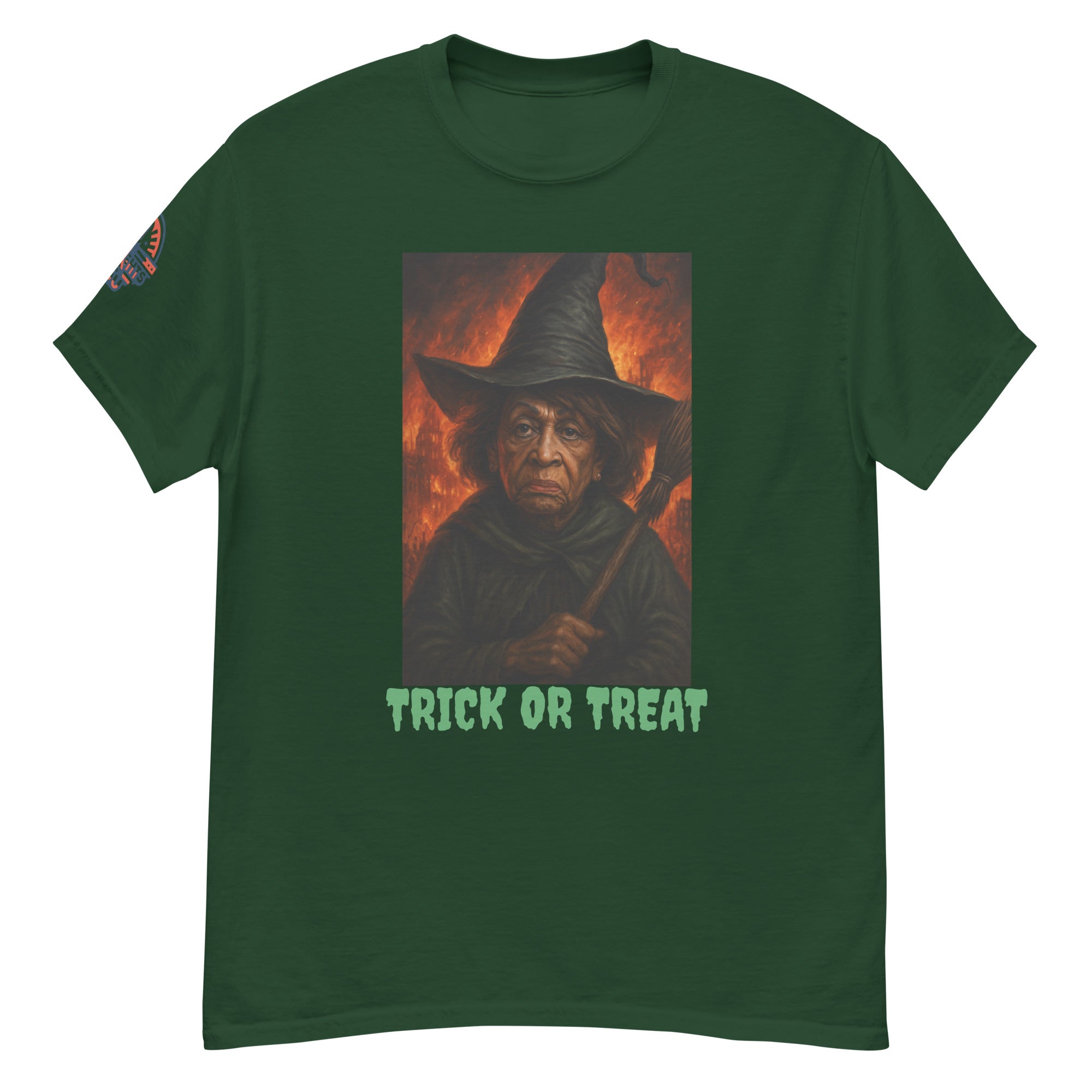 Green Witch Graphic Tee - Funny Trick or Treat Halloween shirt