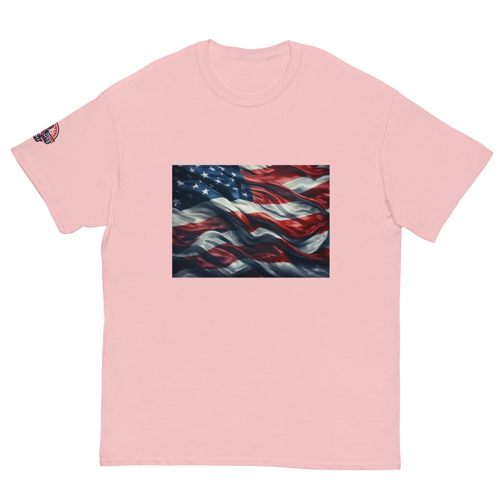 Pink Waves of Freedom American Flag T-Shirt - Women's Patriotic Clothing