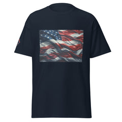 Black Waves of Freedom American Flag T-Shirt - Patriotic USA Tee Unisex (front view)
