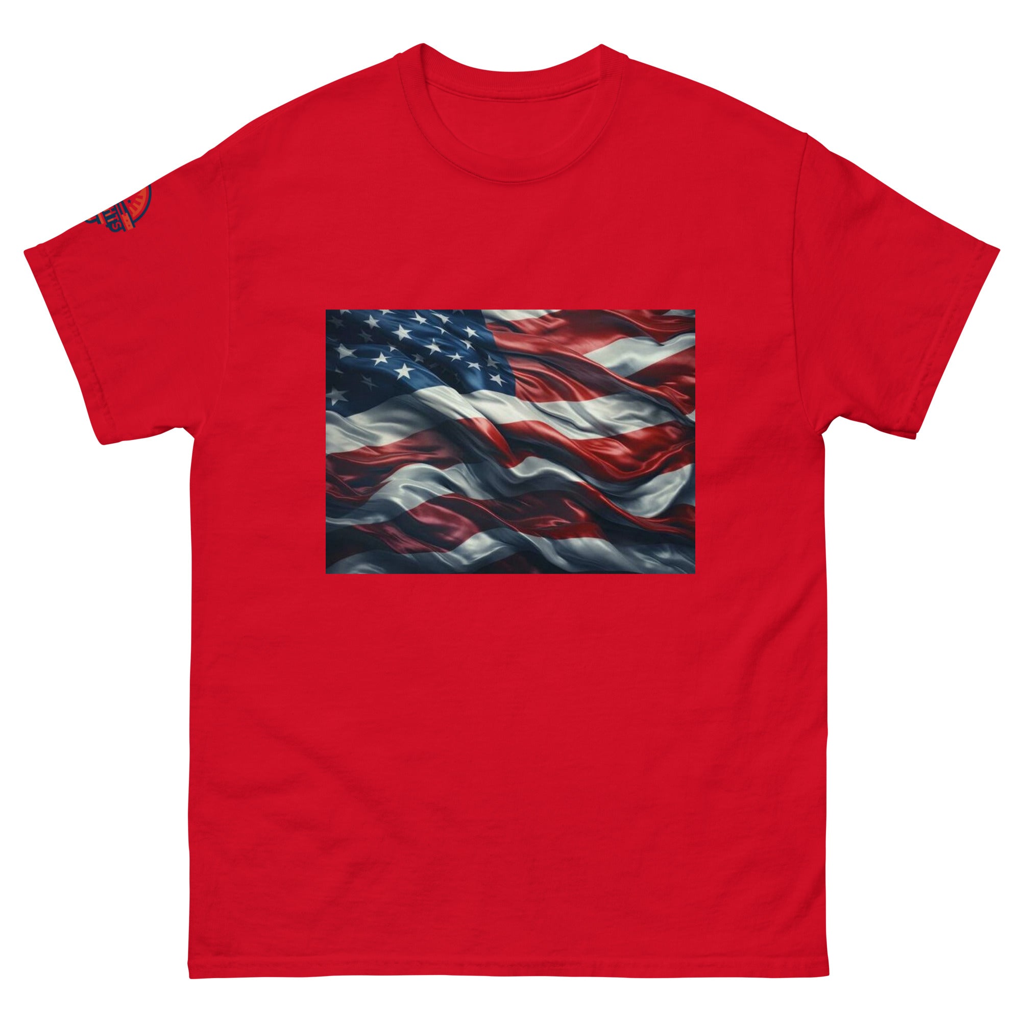 Red Waves of Freedom American Flag T-Shirt - July 4th Patriotic Shirt