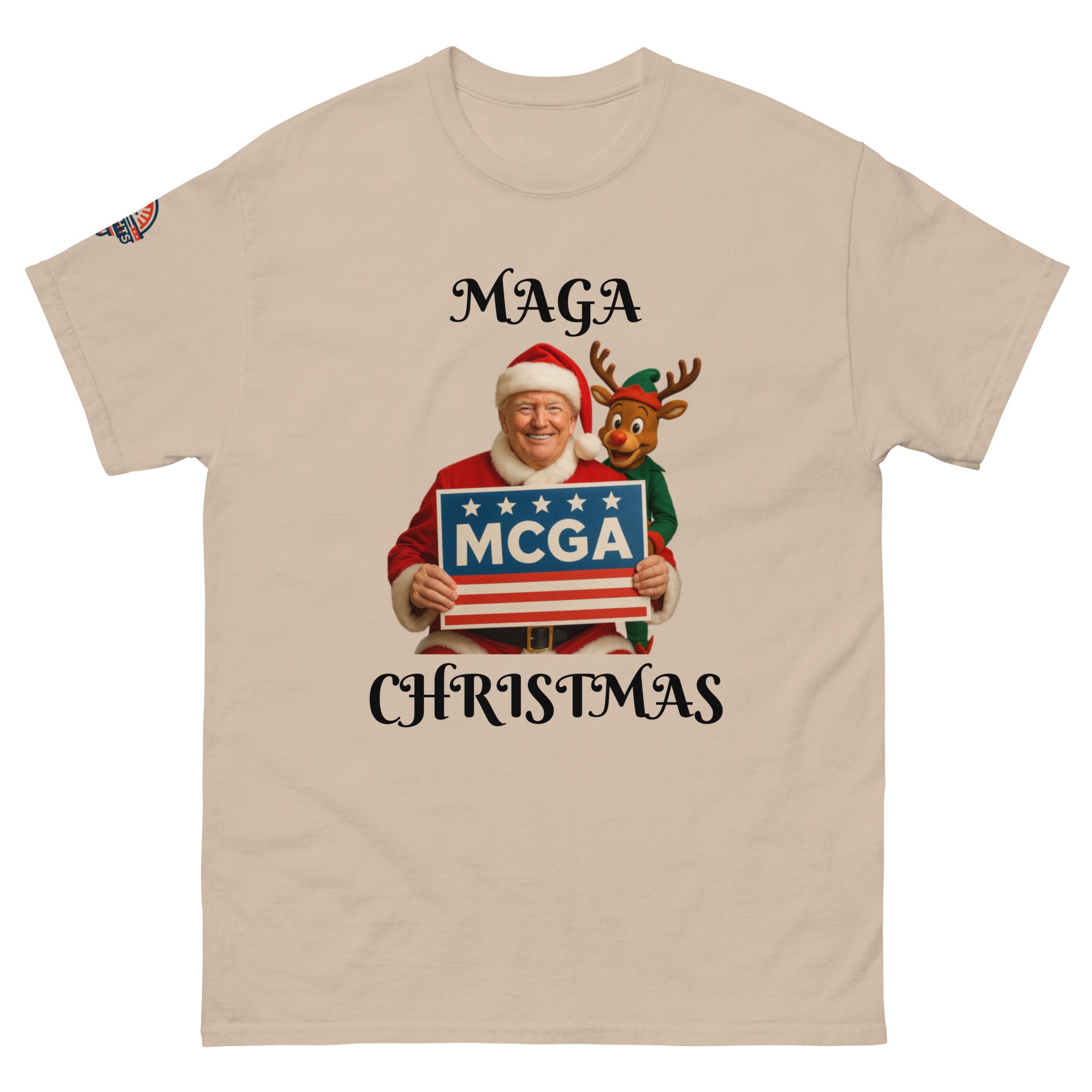 MAGA Christmas unisex Trump shirt in sand - conservative holiday tee