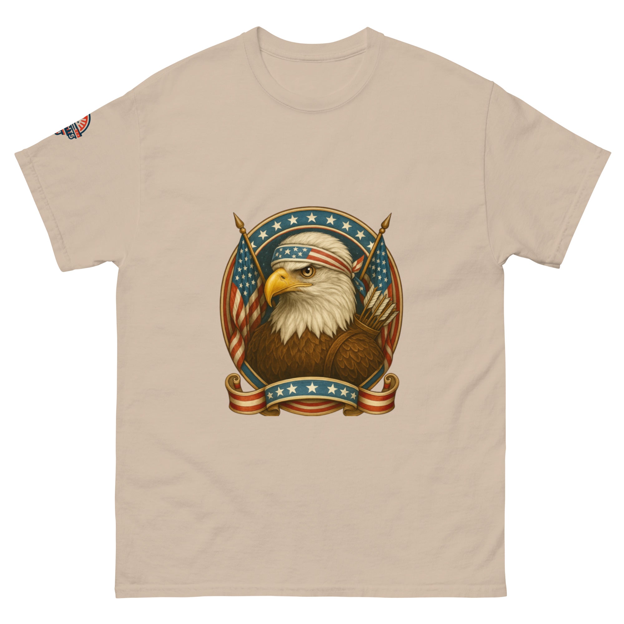 Beige eagle t-shirt - Freedom Fighter Eagle patriotic apparel