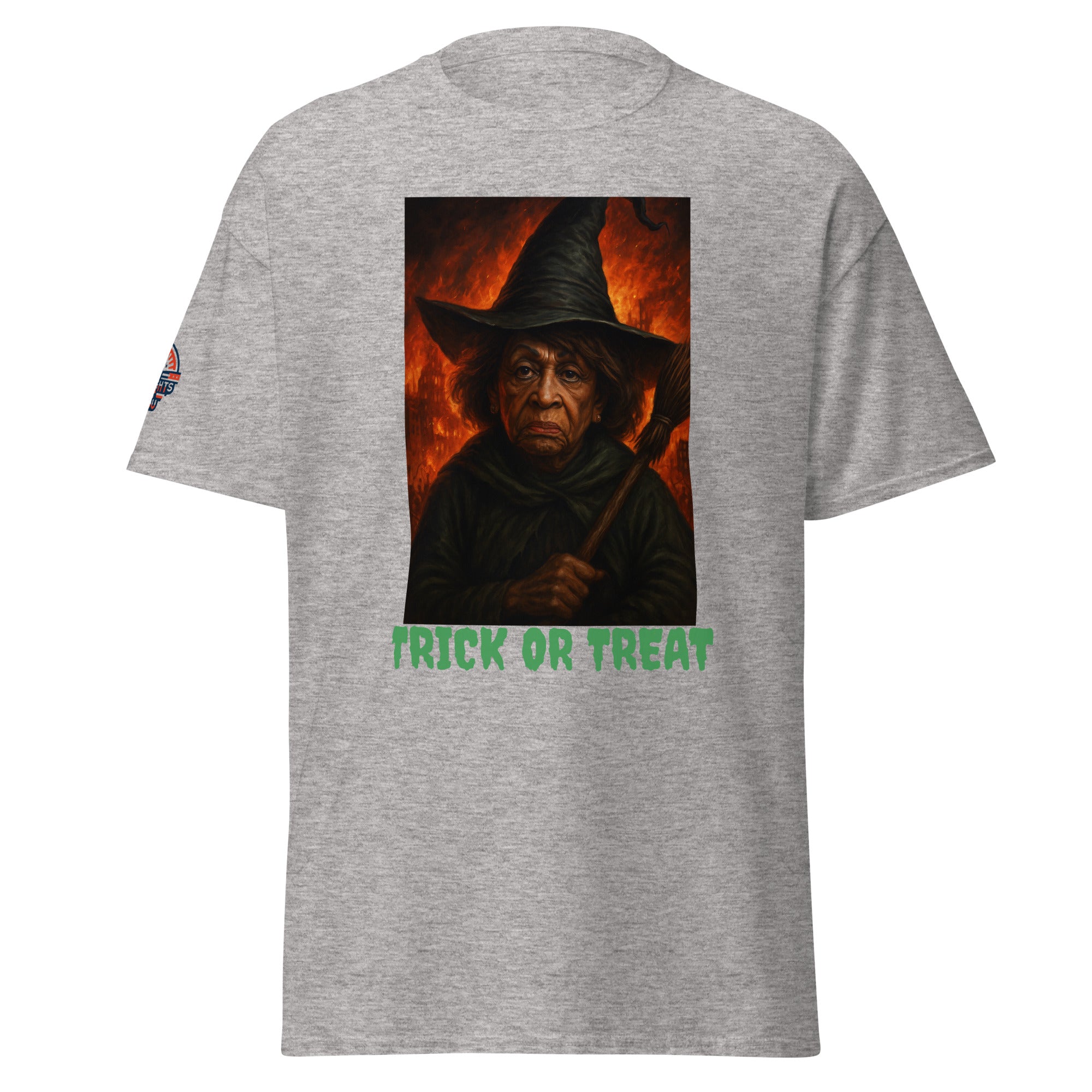 Gray Witch Graphic Tee - Funny Trick or Treat Halloween shirt