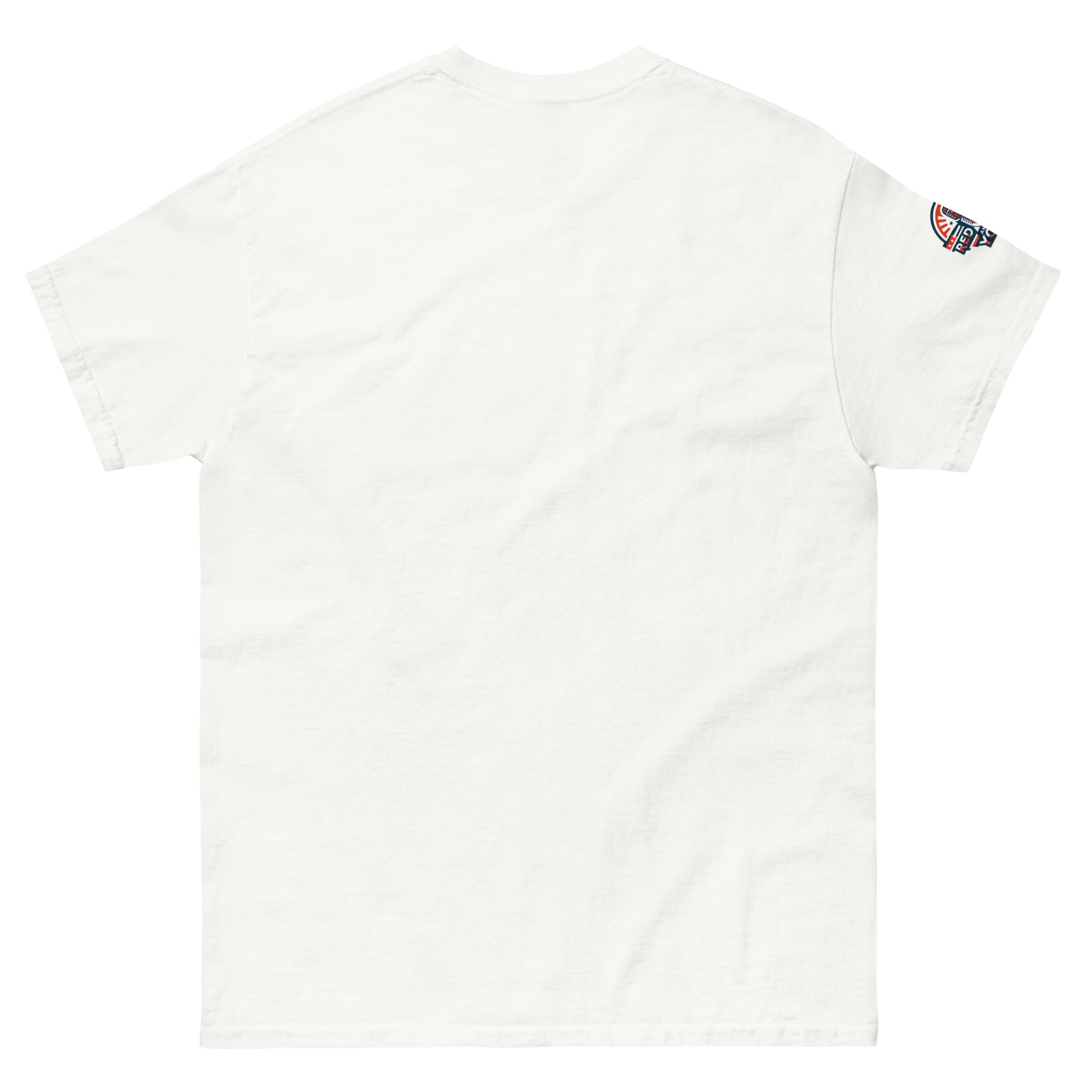 White Halloween Graphic T-Shirt - Scary Witch design unisex fit (back view)