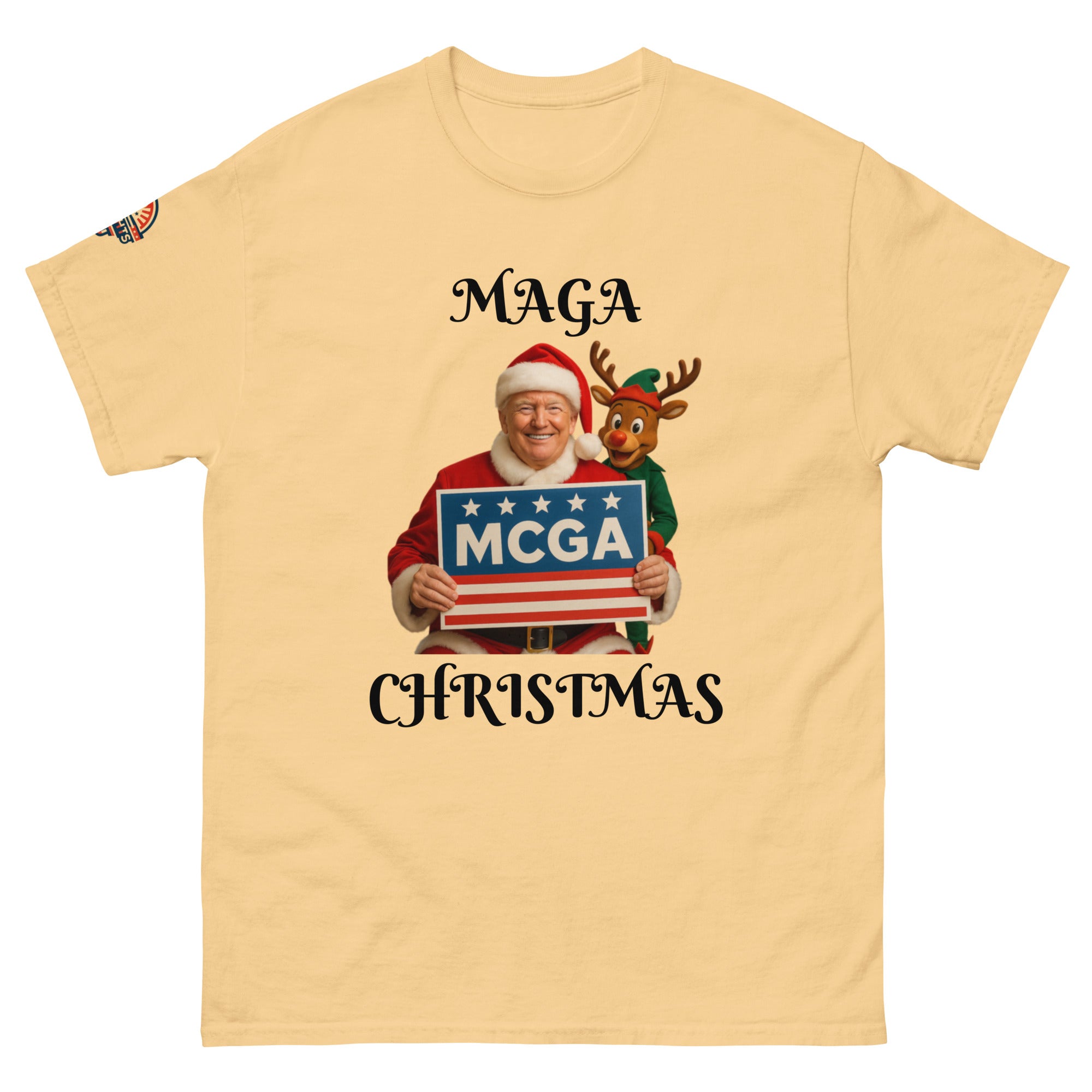 MAGA Christmas unisex Trump shirt in yellow - conservative holiday tee