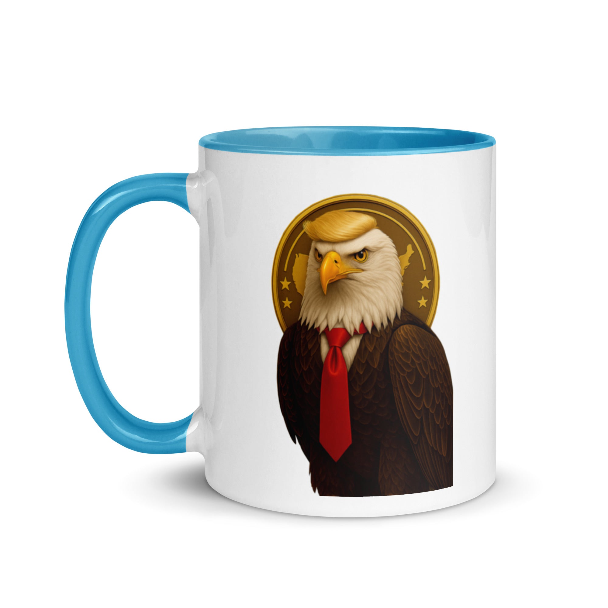 Durable ceramic bald eagle mug - American pride gift idea - Handle left facing