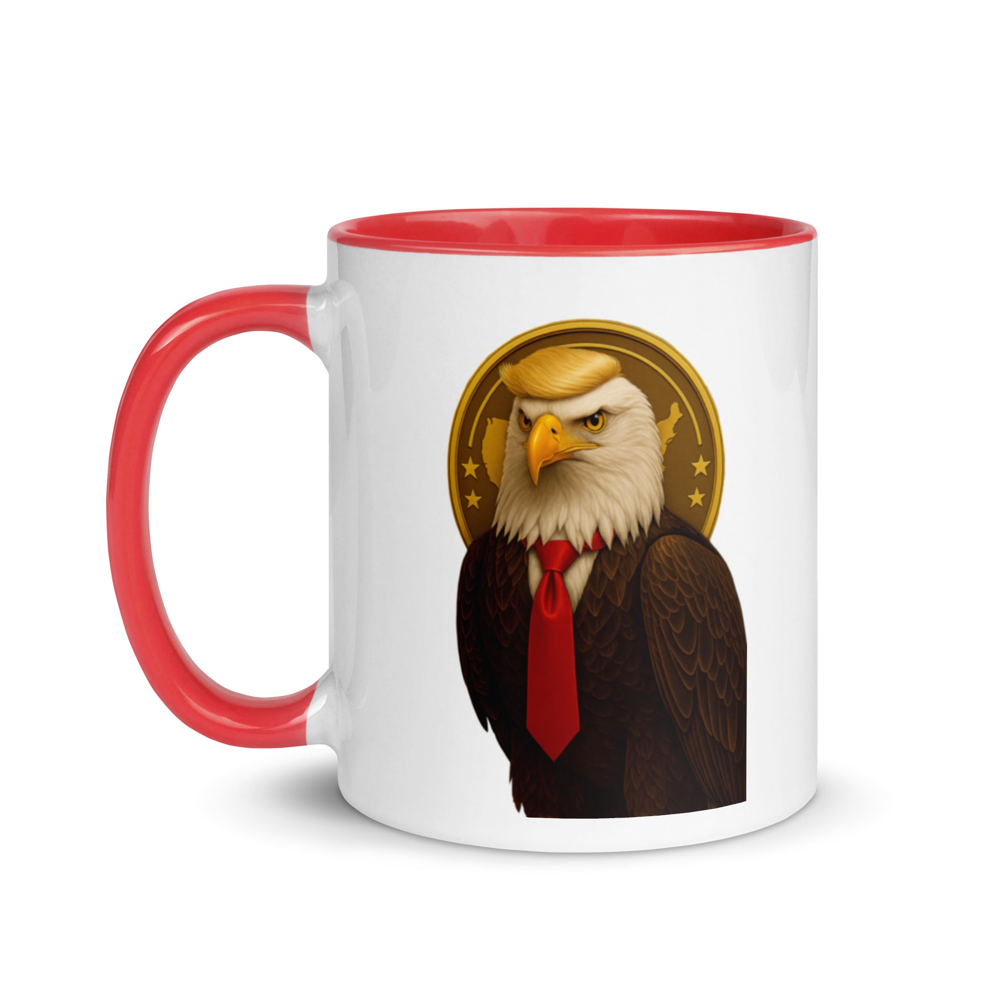 Durable ceramic bald eagle mug - American pride gift idea - Handle left facing